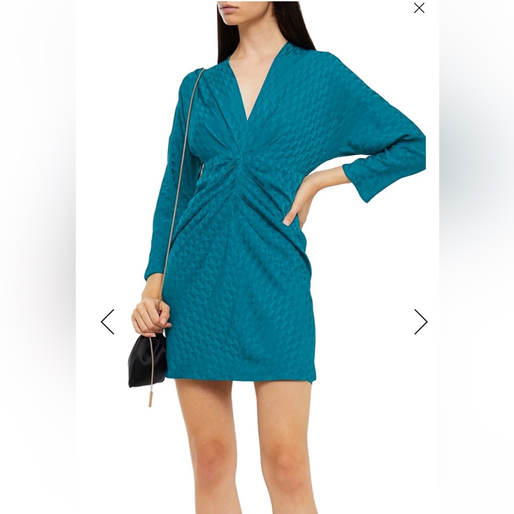 SANDRO
Aney pleated satin-jacquard mini dress